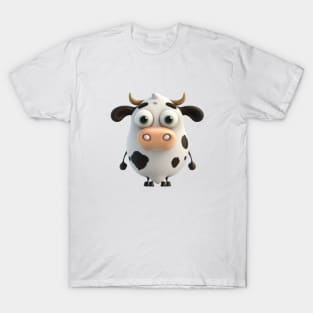 Cow Farm Cute Adorable Humorous Illustration T-Shirt